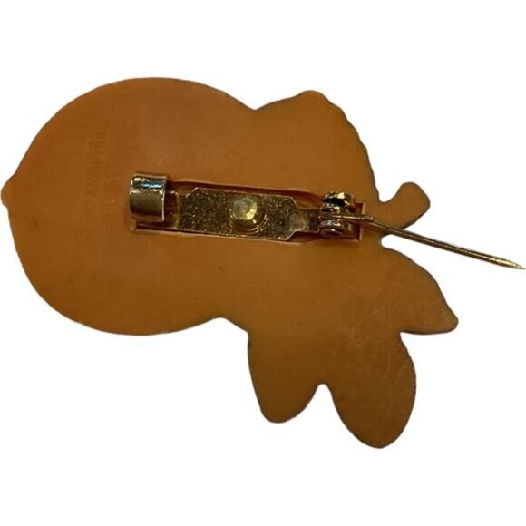 Vintage Hallmark Mouse Acorn Brooch Pin Fall Leaf Design 1978 - Picture 6 of 8